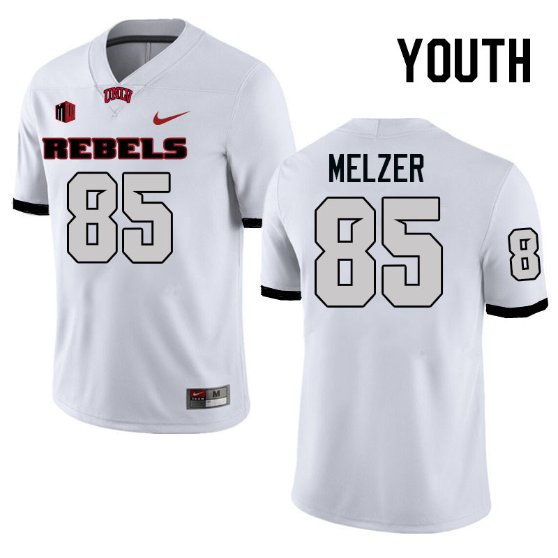 Youth #85 Konner Melzer UNLV Rebels College Football Jerseys Stitched-White